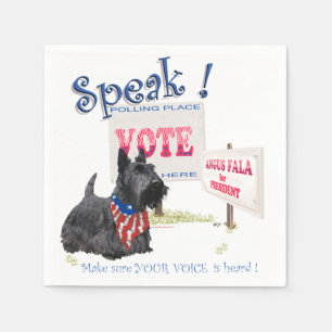Serviette En Papier Scottie Angus Fala pour Président