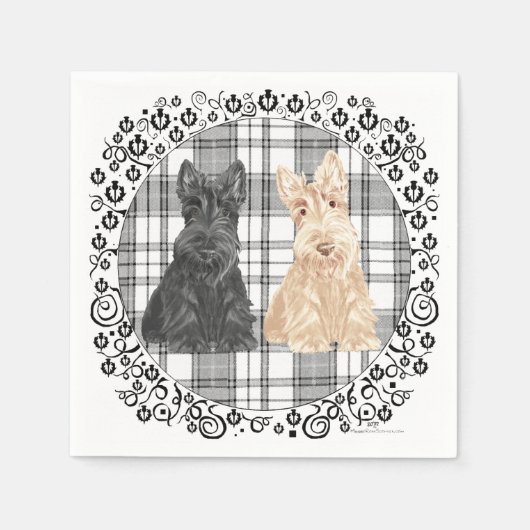 Serviette En Papier Scotties tartan (Devant)