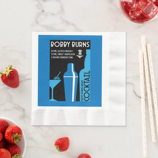 Serviette En Papier Scottish Bobby Burns Whiskey Cocktail (En situation)