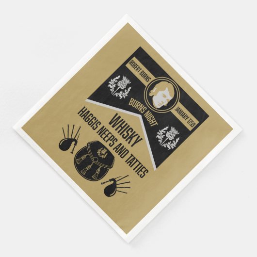 Serviette En Papier Scottish Burns Night Supper (Coin)