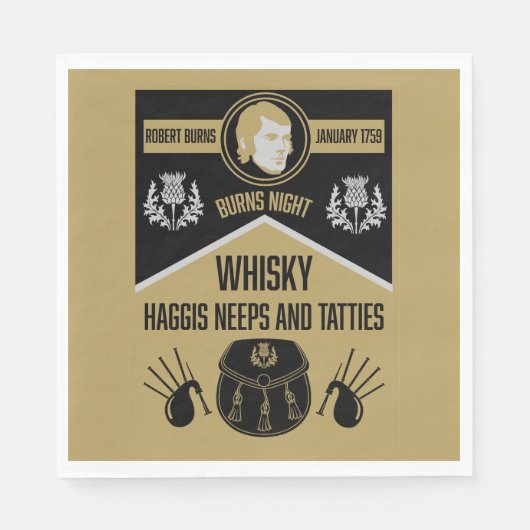 Serviette En Papier Scottish Burns Night Supper (Devant)