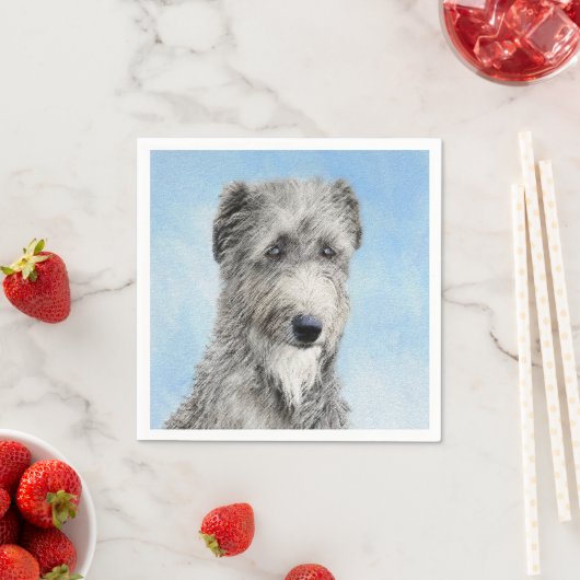 Serviette En Papier Scottish Deerhound Peinture - Cute Original Chien  (En situation)