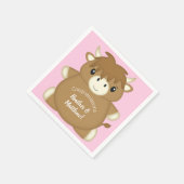 Serviette En Papier Scottish Highland Baby shower de vache rose (Coin)