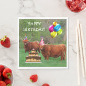 Serviette En Papier Scottish Highland Steer Anniversaire Papier Napkin (En situation)