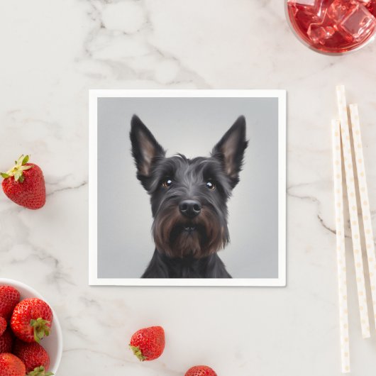 Serviette En Papier Scottish Terrier (En situation)