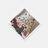 Serviette En Papier Scottish Terrier By Christmas Tree (Coin)