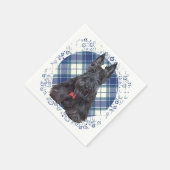 Serviette En Papier Scottish terrier on tartan (Coin)