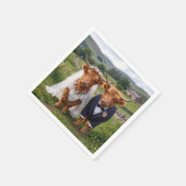 Serviette En Papier Scottish Wedding Highland Cows (Coin)