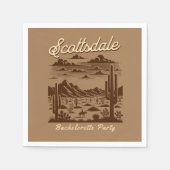 Serviette En Papier scottsdale bachelorette party retro desert (Devant)