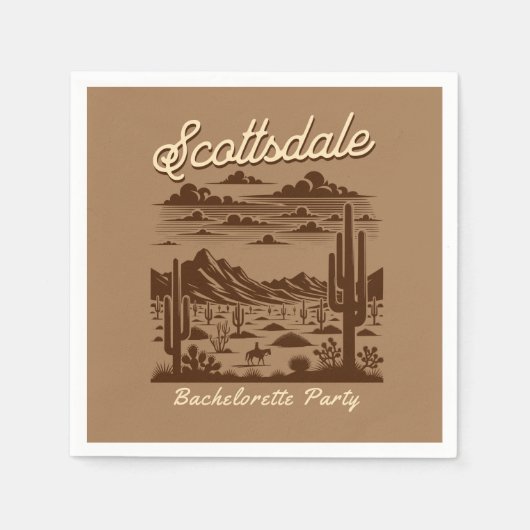 Serviette En Papier scottsdale bachelorette party retro desert (Devant)