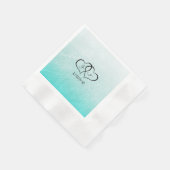 Serviette En Papier Scratches Turquoises personnalisées Cocktail Napki (Coin)