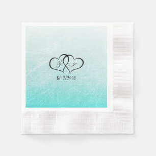 Serviette En Papier Scratches Turquoises personnalisées Cocktail Napki