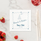 Serviette En Papier Scribble à la main Brunch & Bubble nuptiale douche (En situation)