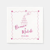 Serviette En Papier Scribble à main noir illustration Mariage Nap (Devant)