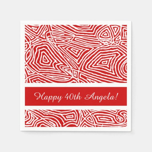 Serviette En Papier Scribbleempreintes rouges (Devant)