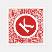 Serviette En Papier Scribbleprint rouge initial (Devant)