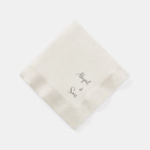 Serviette En Papier Script beige Cocktail Mariage personnalisé (Coin)