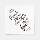 Serviette En Papier Script blanc et noir Petit mais Shakespeare en fer (Devant)