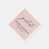Serviette En Papier Script Blush Pink Graduate Graduate (Coin)