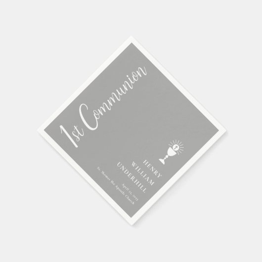 Serviette En Papier Script Boys 1ère communion (Coin)