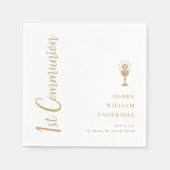 Serviette En Papier Script Boys 1ère communion (Devant)