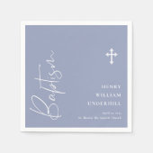 Serviette En Papier Script Boys Baptême (Devant)