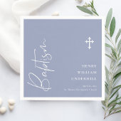 Serviette En Papier Script Boys Baptême