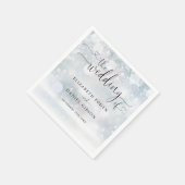 Serviette En Papier Script cardiaque moderne Mariage hivernal (Coin)