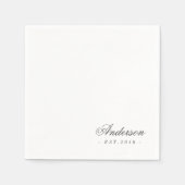 Serviette En Papier Script classique élégant Mariage de nom personnali (Devant)