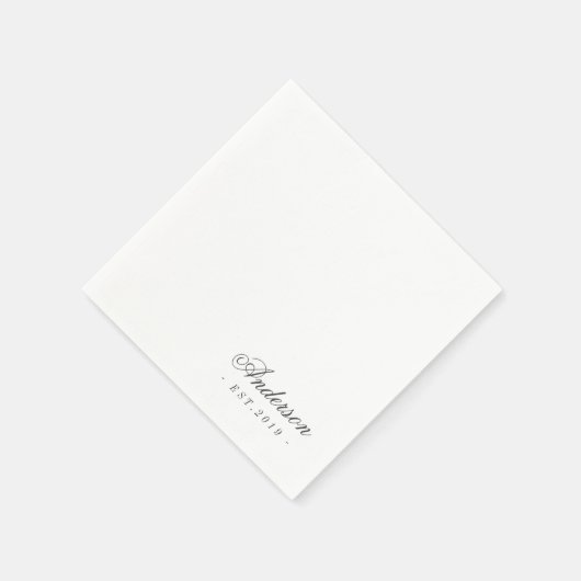 Serviette En Papier Script classique élégant Mariage de nom personnali (Coin)