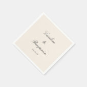Serviette En Papier Script classique Elégant Mariage Personnalisé Noms (Coin)