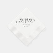 Serviette En Papier Script classique M. et Mme Mariage (Coin)