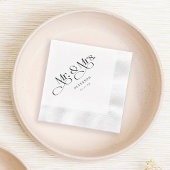 Serviette En Papier Script classique M. et Mme Mariage