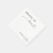 Serviette En Papier Script Coeur moderne ivre dans l'amour Mariage élé (Coin)