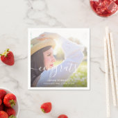 Serviette En Papier Script Congrats Graduation Photo personnalisée (En situation)