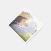 Serviette En Papier Script Congrats Graduation Photo personnalisée (Coin)