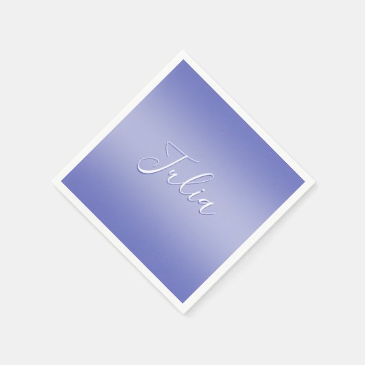 Serviette En Papier Script cursif modifiable | Violet blanc et violet (Coin)