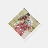 Serviette En Papier Script d'amour de photo personnalisée (Coin)