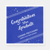 Serviette En Papier Script de brosse moderne Diagonal Stations Nom Roy (Devant)