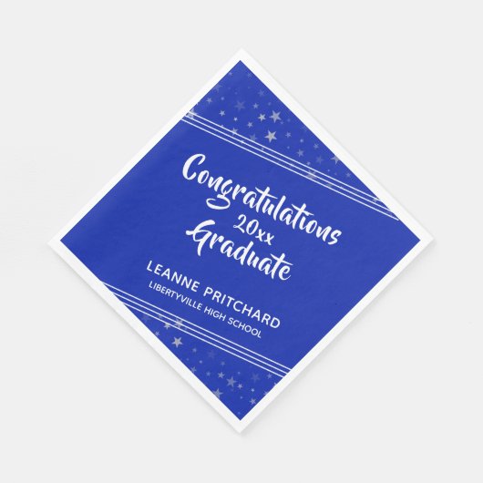 Serviette En Papier Script de brosse moderne Diagonal Stations Nom Roy (Coin)