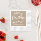 Serviette En Papier Script de brosse moderne Kraft Père Noël Noël (En situation)