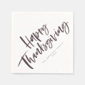 Serviette En Papier script de brosse violet bon thanksgiving (Devant)