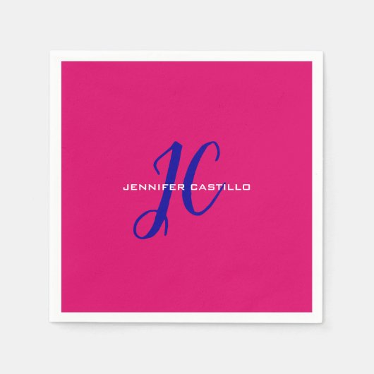Serviette En Papier Script de calligraphie professionnelle Monogramme (Devant)