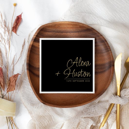 Serviette En Papier Script de calligraphie Répétition Mariage personna