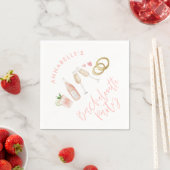 Serviette En Papier Script de cocktail moderne rose girly bachelorette (En situation)