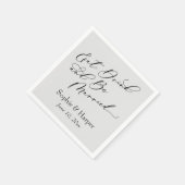 Serviette En Papier Script de luxe simple Manger Boire et être marié G (Coin)