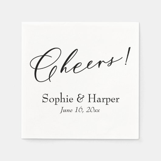 Serviette En Papier Script De Luxe Simple Typographie Bravo! (Devant)