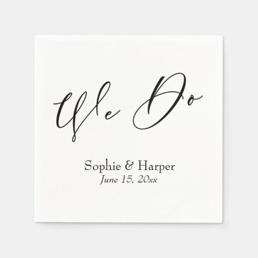 Serviette En Papier Script De Luxe Typographie Simple Que Nous Faisons (Devant)