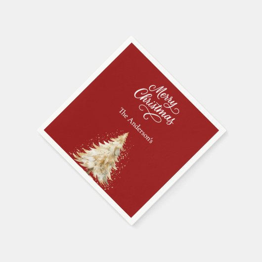Serviette En Papier Script de neige rouge (Coin)