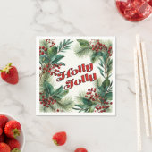 Serviette En Papier Script de Noël Festive (En situation)